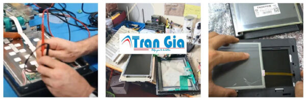 Thiết bị màn hình HMI đang trong quá trình sửa chữa tại TRAN GIA Thiết bị màn hình HMI đang trong quá trình sửa chữa tại TRAN GIA