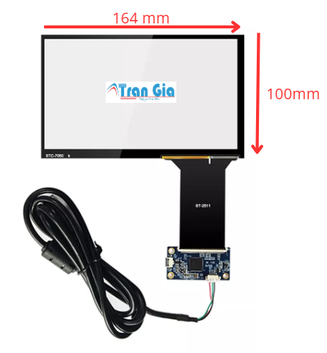 Tấm cảm ứng công nghiệp 7.0 inch chip GT911/ 164x100mm/ 6 chân (cáp 3mm)