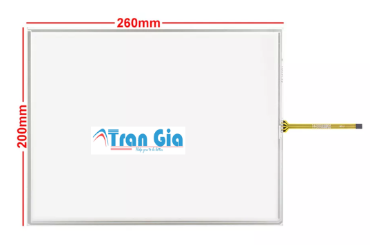 Tấm cảm ứng công nghiệp 12.1 inch cáp 4 dây to 260×200mm/248×186mm