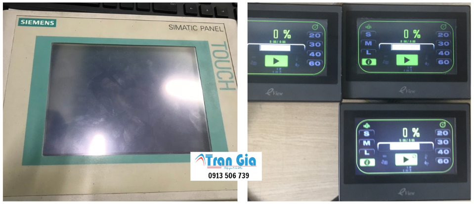 Hình ảnh một số màn hình HMI đang được sửa chữa tại Trần Gia Automation
