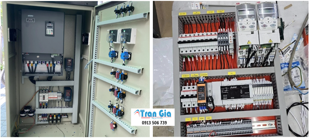 Hình ảnh bộ lập trình PLC đang được sửa chữa tại TRAN GIA Automation