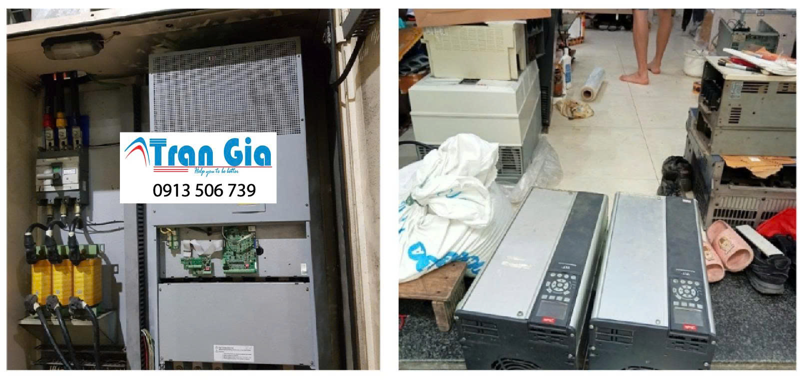 Hình ảnh một số biến tần đang trong quá trình sửa chữa tại TRAN GIA Automation
