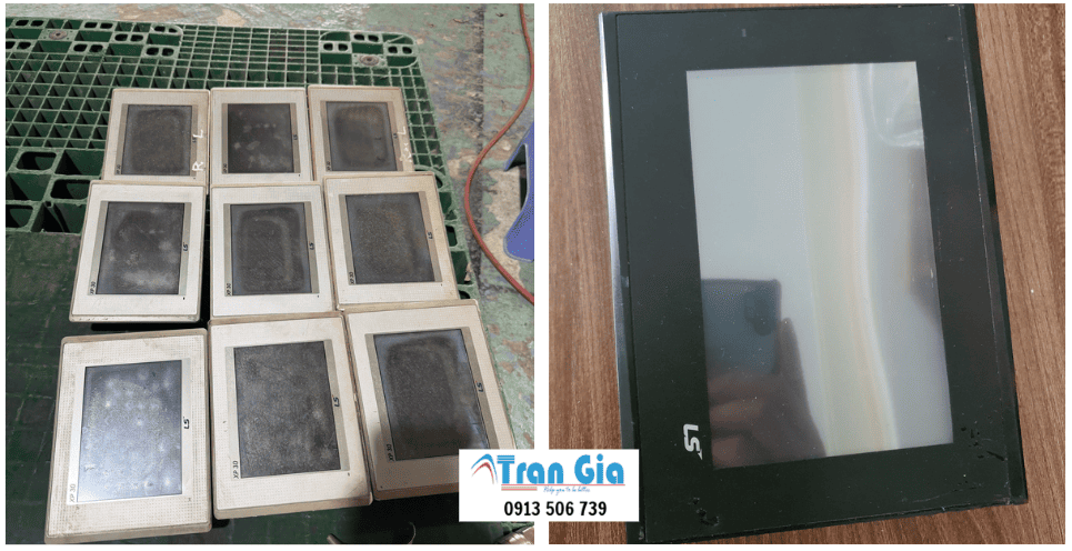 Hình ảnh sửa màn hình HMI đang trong quá trình sửa chữa tại Trần Gia Automation