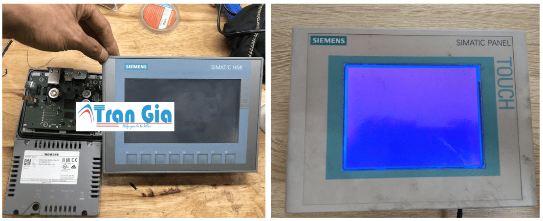 Hình ảnh màn hình đang trong quá trình được sửa chữa tại Trần Gia Automation